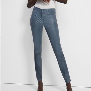 J Brand Lamb Leather Pants 27 Sting Blue